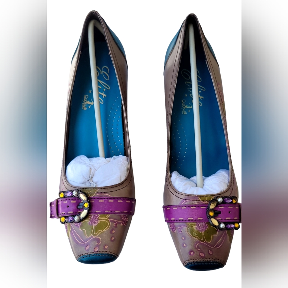 Elite by Corkys Cora Bell leather Heels, Sizes 6-1, 8-1, 9-2, Runs Small